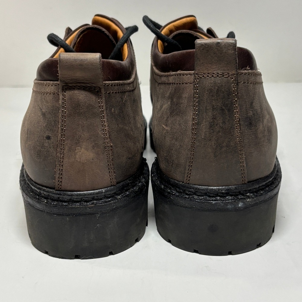 Johnston & Murphy Derby Shoes Mens 11.5 Brown Leather Lug Sole Made in Italy - Picture 3 of 9